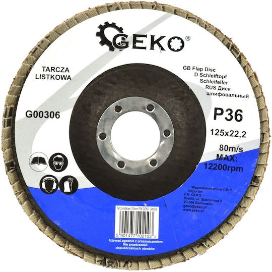 Geko Δίσκος Λείανσης P60 Μετάλλου 125mm