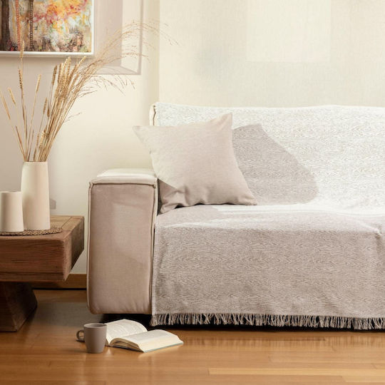 Borea Триместен диван Throw Forest 180x300см. Ecru