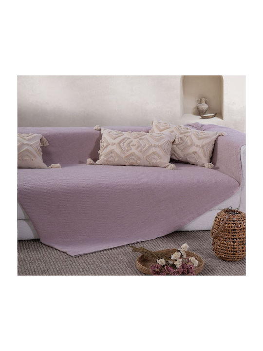 Nef-Nef Homeware Betty Three-Seater Sofa Throw Jacquard 180x300cm Mauve