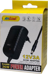 Andowl Reglabil Universal Adaptor de alimentare 12 3A 36W cu set de mufe (Q-DC226)