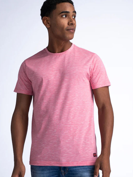 Petrol Industries T-shirt Bărbătesc cu Mânecă Scurtă Roz