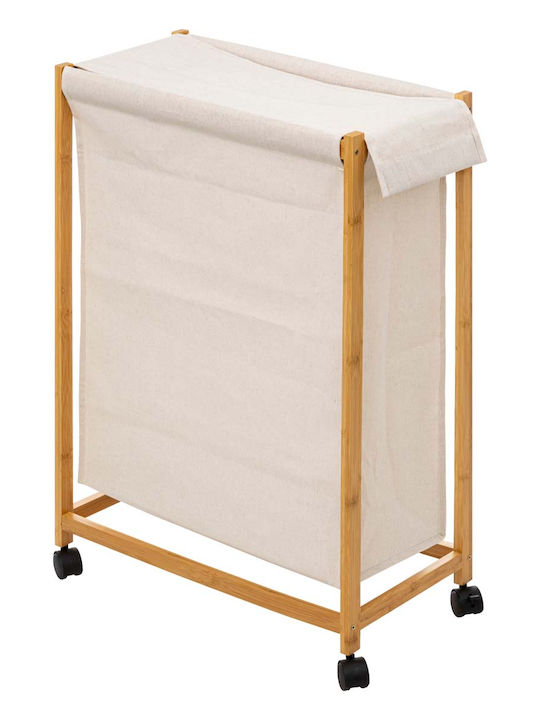 5Five Wäschekorb aus Bamboo mit Deckel 55x28x80cm Beige