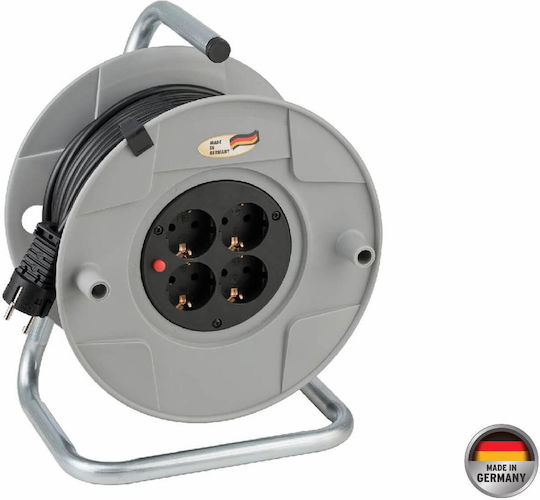 Brennenstuhl Extension Cord Reel 4 Sockets with 40m Cable Cross Section 3 x 1.5mm² and Grounding