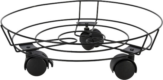 Progarden Suport pentru ghiveci Metal Negru cu Roți 31.5bucx31.5buccm.