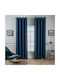 My Home Luxury Curtain with Grommets Dellia Blue 140x265cm