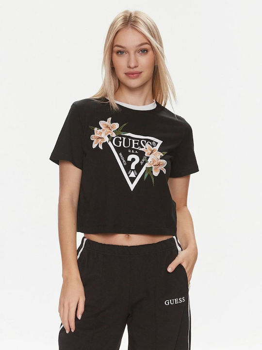 Guess Damen Crop Top Schwarz