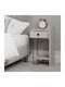Sirius Bedside Table Right Wooden Brown 31.5x29.5x60cm