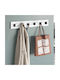 Megapap Wall Hanger Flow Wooden 6 Hooks White 63x9.8x1.8cm