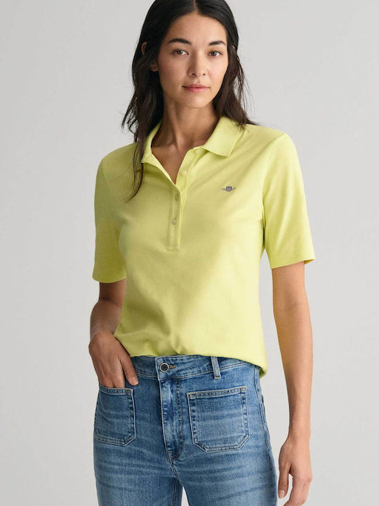 Gant Women's Polo Blouse Short Sleeve Yellow