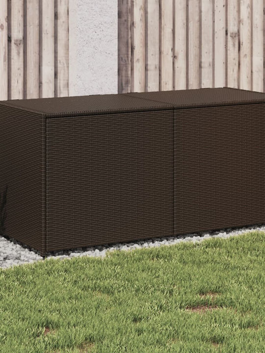 vidaXL Μπαούλο Αποθήκευσης Εξωτερικού Χώρου Rattan 283lt Καφέ Μ120xΠ50xΥ56εκ.