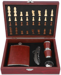 Hip Flask Комплект за пиене Flask Шахматни чаши F4506 240ml Кафяво Hip Flask Комплект за пиене Flask Шахматни чаши F4506 240ml Кафяво