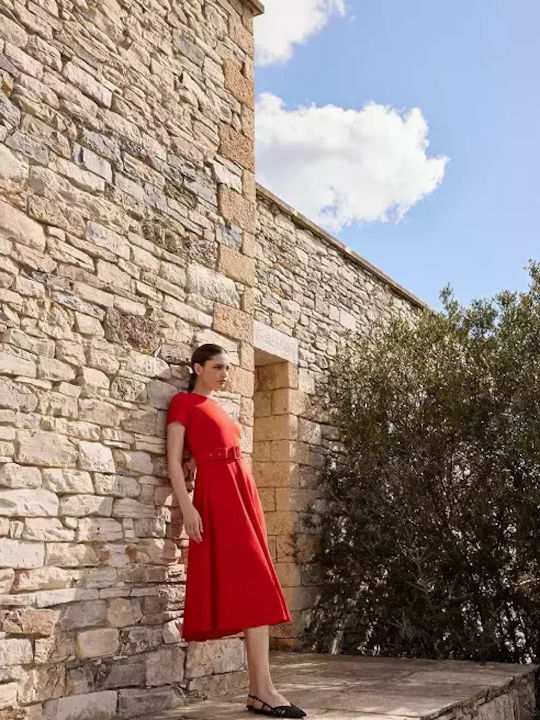 Desiree Midi Φόρεμα Πορτοκαλί