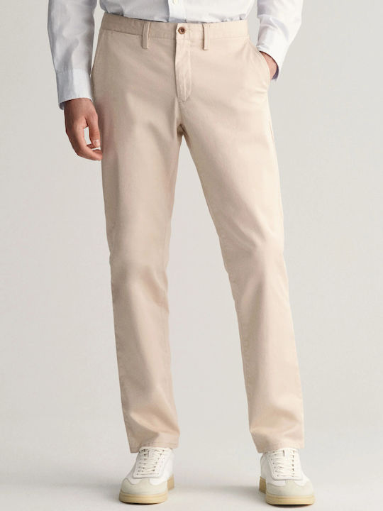 Gant Pantaloni Chino Elastic cu Croială Slim Putty