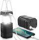 Rocam CL1000 Lantern Led Solar for Camping Waterproof with Flashlight & Powerbank 200lm 2.4W Black