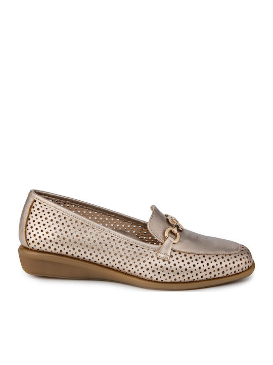 Relax Anatomic Leather Women's Moccasins in Beige Color