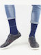 John Frank Men's Solid Color Socks Blue
