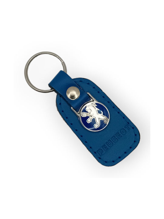 Keychain Leather Blue