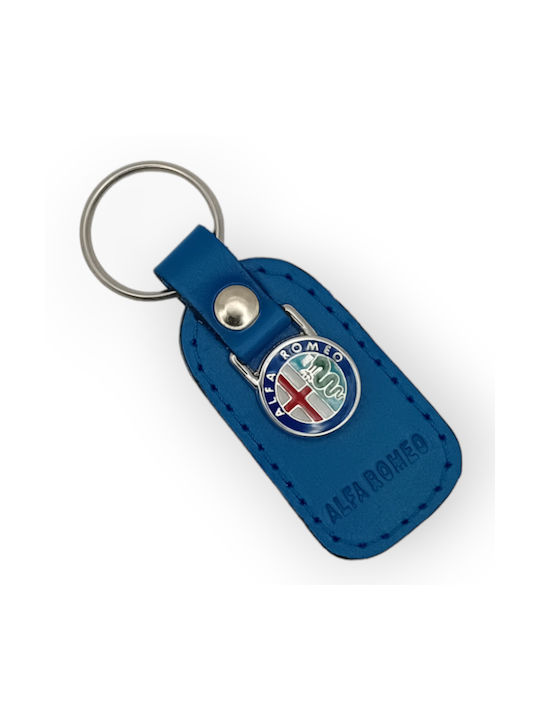 Keychain Leather Blue