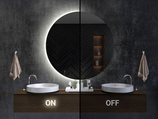 Tulup 50cm Oglindă De Baie Rotundă Lumini LED Din Metal Tulup 50cm Oglindă De Baie Rotundă Lumini LED Din Metal