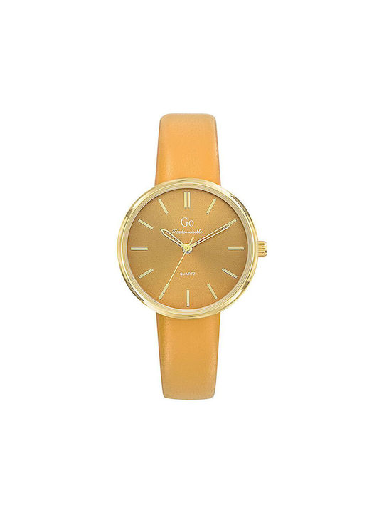 Go Only Watch with Orange Leather Strap