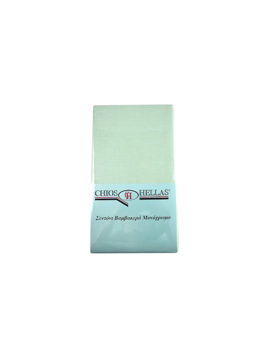 Chios Hellas Sheet for Single Bed 100x200cm. Green