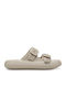 Women's Flat Sandals in Beige Color
