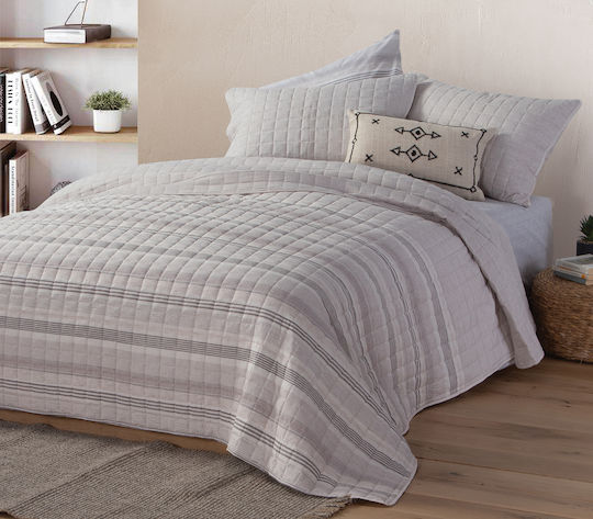 Nef-Nef Homeware Canfield Покривало Полутораспално Микрофибър Сив 180x240см