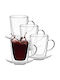 Quasar Σετ Φλιτζάνια Cappuccino Γυάλινα Διάφανα 250ml 4τμχ
