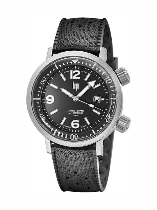 Lip Watches Men's Watch Automatic with Black Rubber Strap