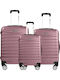 Quasar Model Set of 3 Reisekoffer Hartschalen Powder Coated Pink mit 4 Räder