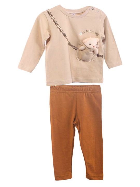 Dreams by Joyce Kids Set with Leggings Summer 2pcs beige