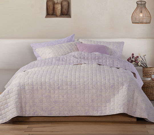 Nef-Nef Homeware Garnet Tagesdecke Übergröße Mikrofaser Mauve 230x240cm