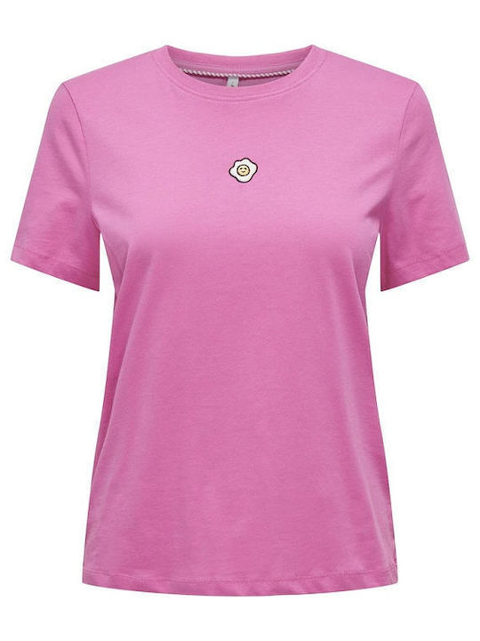 Only Life Γυναικείο T-shirt Ροζ