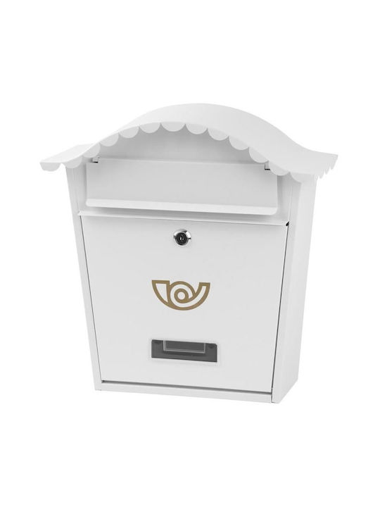 Strend Pro Outdoor Mailbox Metallic in White Color 36.5x13.5x36.5cm