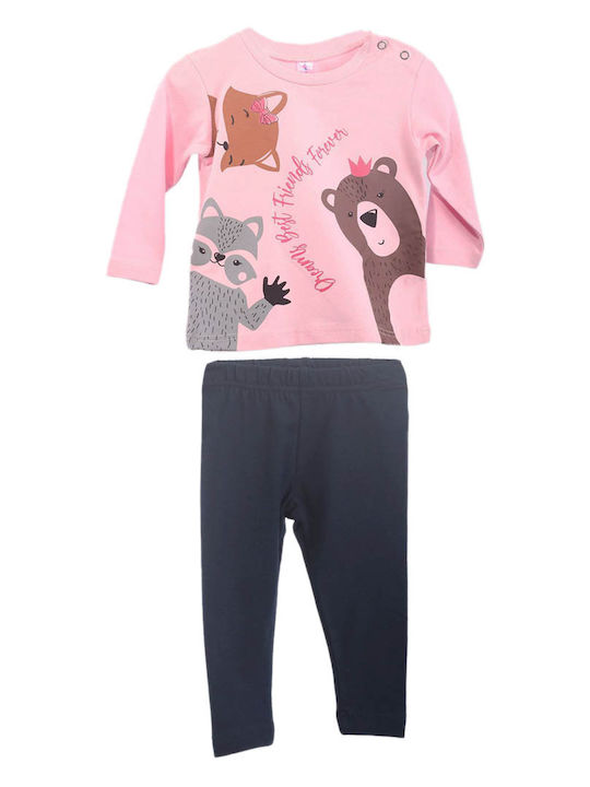 Dreams by Joyce Kids Set with Leggings Summer 2pcs Pink