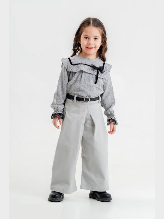 Trendy Shop Kinder Set mit Hose Winter 2Stück gri