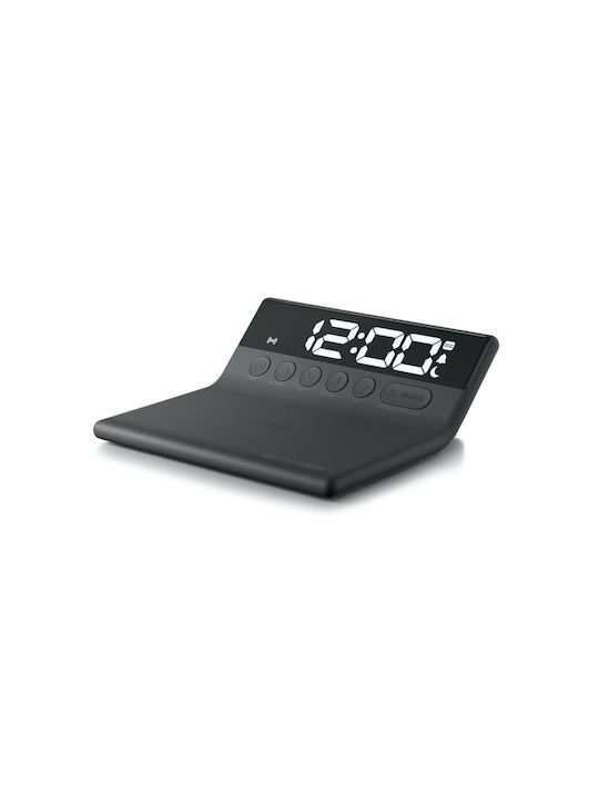 Muse Tabletop Digital Clock with Wireless Charging White M-168WI