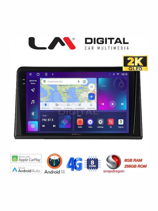 LM Digital Auto-Audiosystem für Renault Express 2023 > (Bluetooth/USB/WiFi/GPS/Apple-Carplay/Android-Auto) mit Touchscreen 9.5"