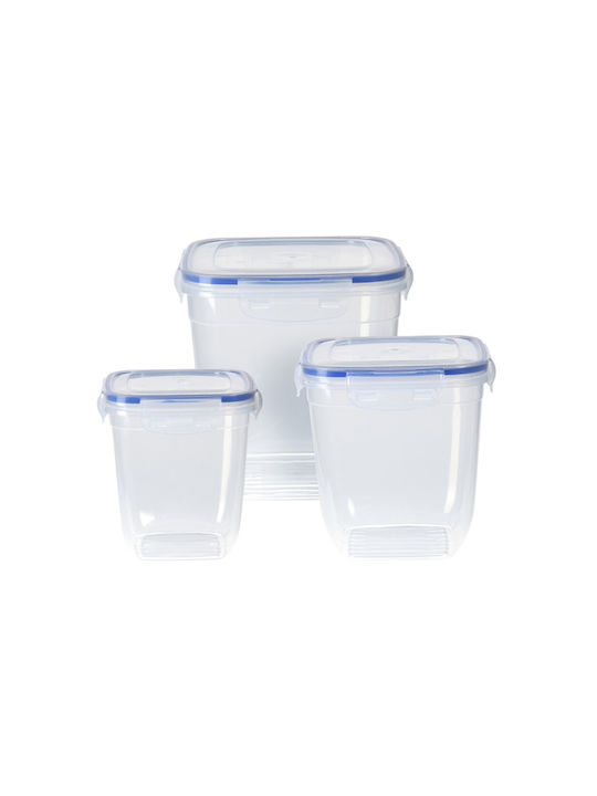 Excellent Houseware Σετ Δοχεία Φαγητού Πλαστικά Διάφανα 3τμχ