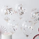 12" Transparent Balloon Rosegold Confetti 5pcs