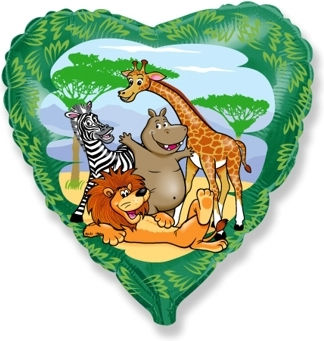 Balloon Heart Jungle animals