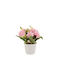 Künstliche Pflanze im Töpfchen Gras Rosa 16cm TnS