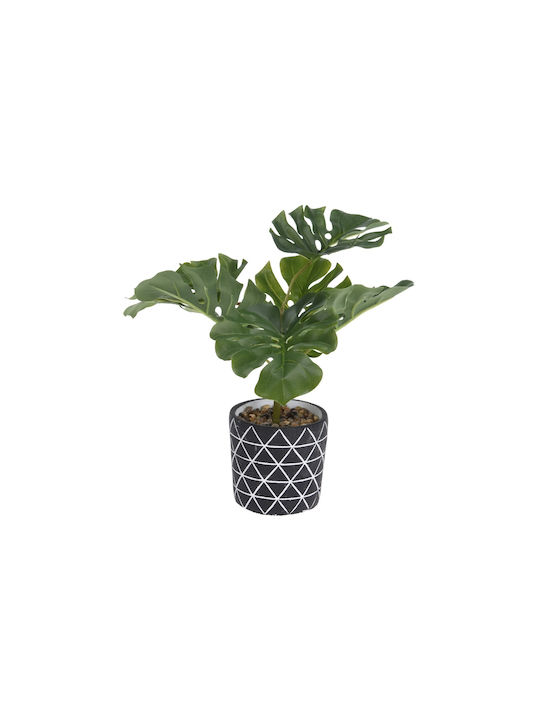 Artificial Plant in Small Pot Monstera Artificial Green 32cm