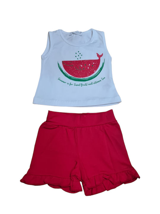 Nek Kids Wear Set pentru copii cu Șorturi Vara 2buc Red