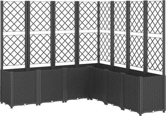 vidaXL Ζαρντινιέρα Πλαστική Μαύρη 160x160x140εκ.