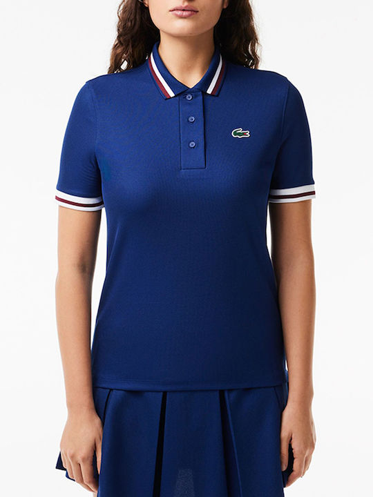 Lacoste Women's Polo Blouse Short Sleeve Blue