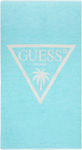 Guess Logo Beach Towel Cotton Turquoise 180x100cm.