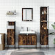 vidaXL Möbelset Waschtisch ohne Waschbecken mit Spiegel L33xB33xH60cm Smoky Oak