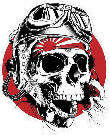Maxxed Декоративни стикери Емблема от емайл за мото Japan Skull Rider