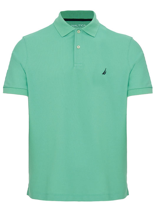 Nautica Polo Short Sleeve Blouse Aqua